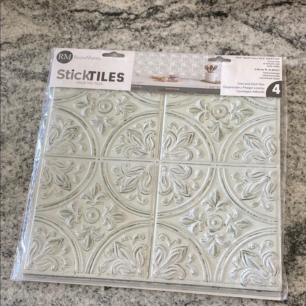 RoomMates StickTILES Faux Tin Peel & Stick Wall Tiles!